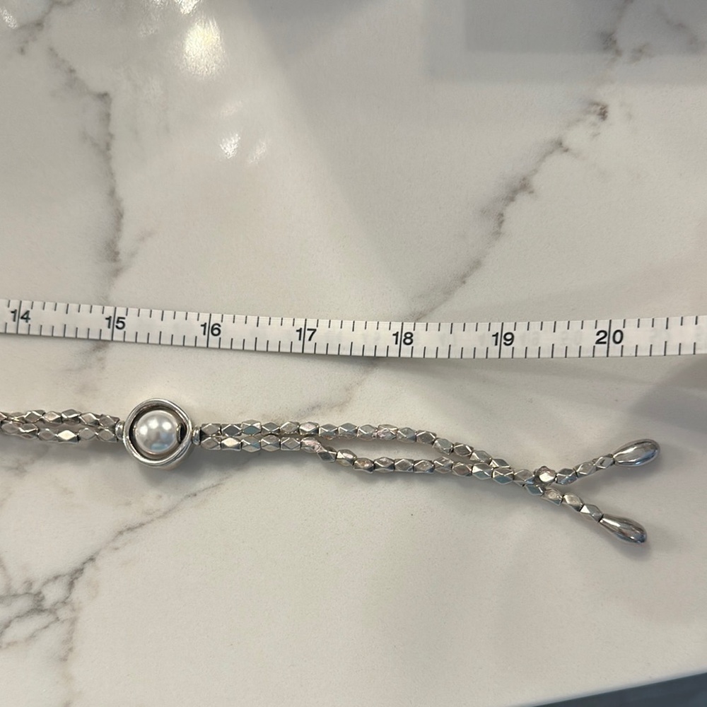 Elegant Silver Necklace with Pearl Accent